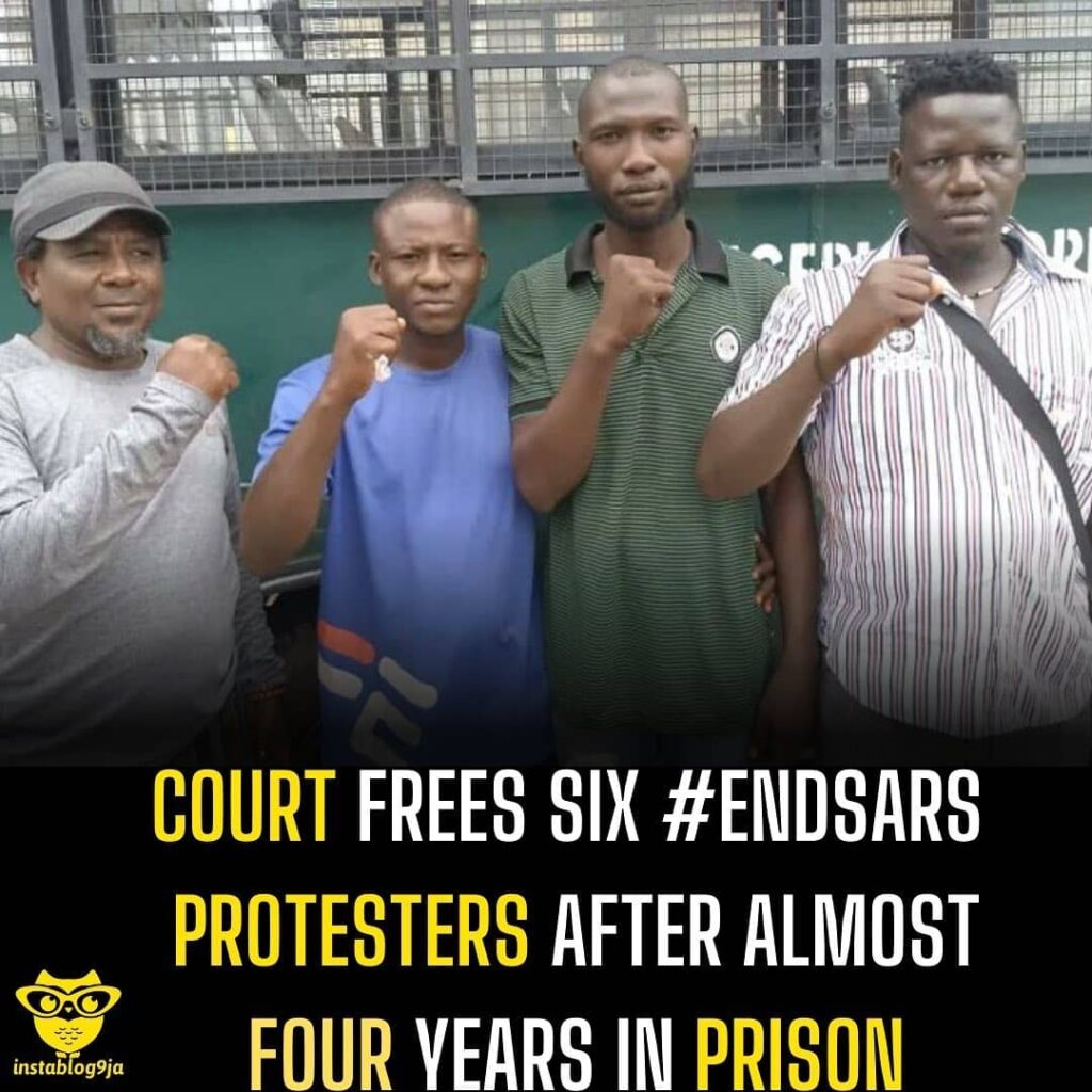 Court frees six protesters after almost four years in prison.