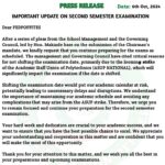 IMPORTANT UPDATE ON SECOND SEMESTER EXAMINATION-SUG FEDPOFFA