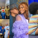 Osita Iheme, Charles Inojie, others join Chinedu Ikedieze as he takes his son to church for dedication, shares adorable video
