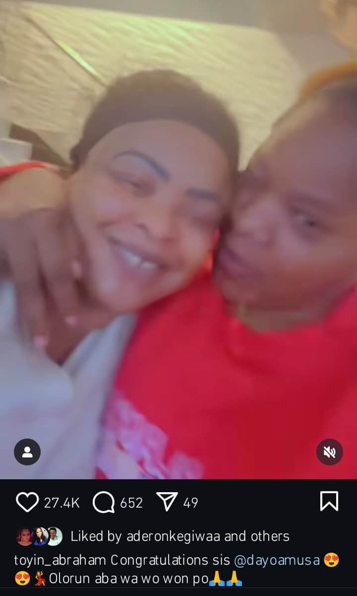 Toyin Abraham visits Dayo Amusa