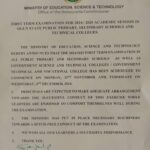 FIRST TERM EXAMINATION FOR 2024/2025 ACADEMIC SESSION IN OGUN STATE- MINISTRY OF EDUCATION