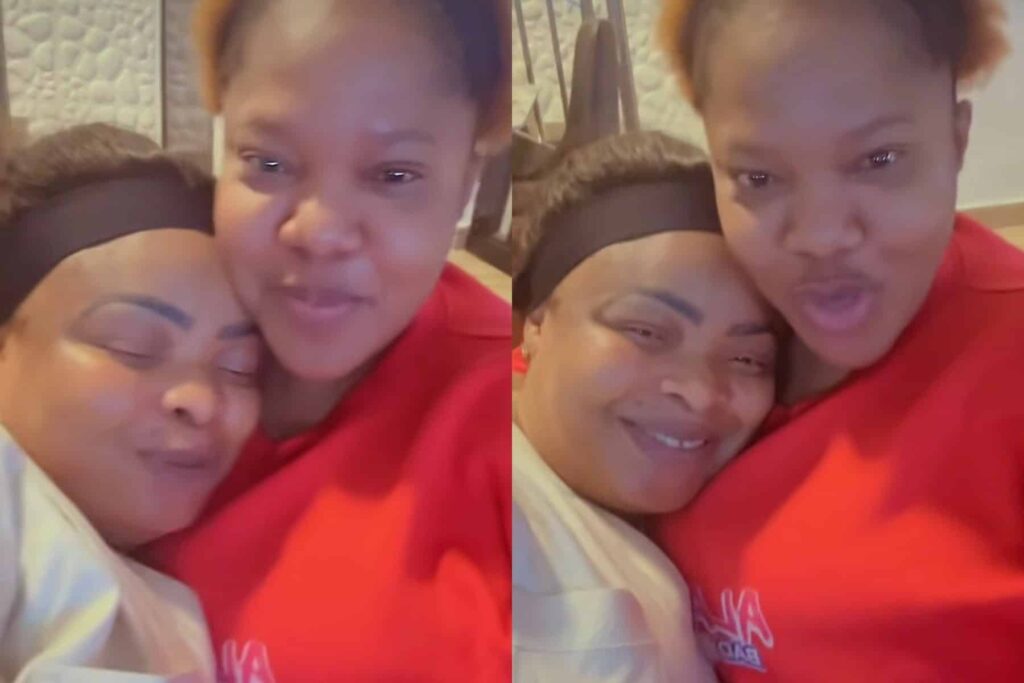 “Thank you for the love, prayers, and support over the years” – Dayo Amusa appreciates Toyin Abraham as she pays visit to her and her newborn son (Video)