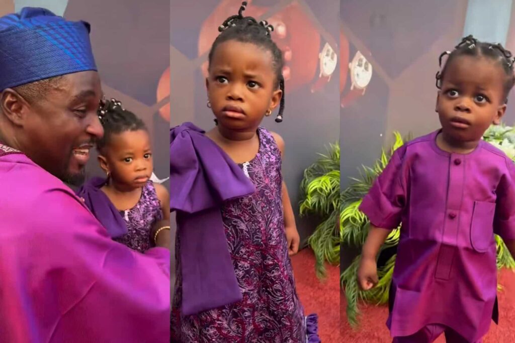“Them no wan come Nigeria again” – Adeniyi Johnson’s twins steal the spotlight at Kamo State’s wedding (Video)
