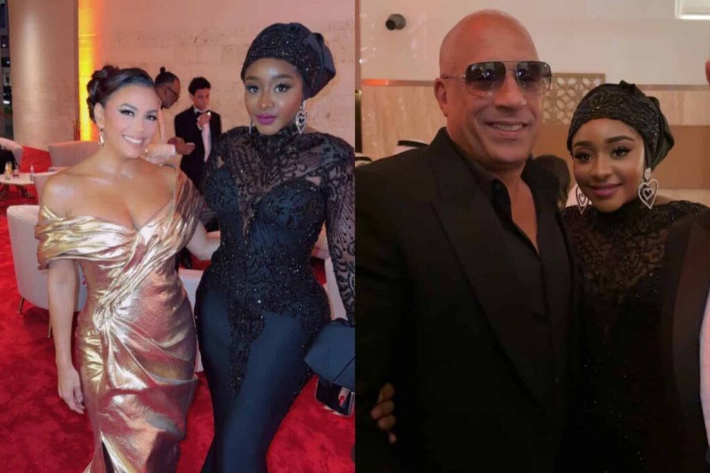 “Woman of Grace” – Colleagues and fans hail Ini Edo as she meets Hollywood actors, Eva Longoria and Vin Diesel (Photos)