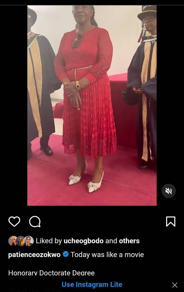 Patience Ozokwo bags doctorate degree