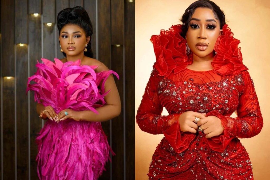 “I am so emotional right now. This is such a surprise” – Mercy Aigbe shed tears as Moyo Lawal gifts her N500k to support her new movie following her burnt property
