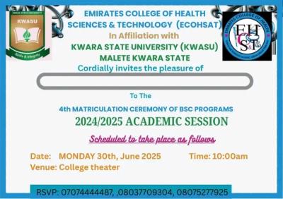 Emirates College of Health Sciences & Tech. B.Sc Programme 4th matriculation ceremony