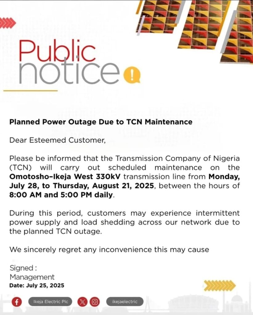 LAGOS RESIDENTS TO EXPERIENCE 25-DAYS BLACKOUT-EKO DisCo